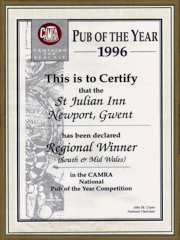 The St Julian Inn, Gwent CAMRA Pub of the Year for a second time - Click here to bring up a larger version of this article